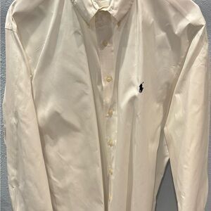 Men's Ralph Lauren Polo Shirt White Shirt Size 17